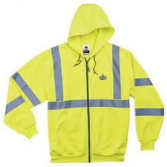 8392 S LIME ZIPPER HOODED SWEATSHIRT - Americas Industrial Supply