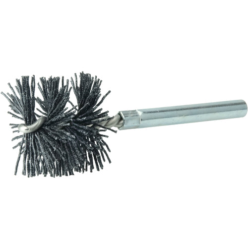 Burr-Rx 1-1/4″ Dia Power Tube Brush, .026/120CG Crimped Fill, 1″ Brush Length, 3-1/2″ Overall Length - Americas Industrial Supply
