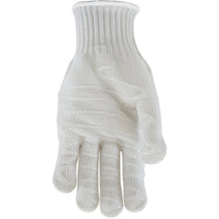‎22-601LHM SS Engineered Yarn - 3-str S-Steel Wr-Core/Poly - Hvy Wgt 1 Side Silagrip Coat - Wht - F-Fgr - Exact Industrial Supply