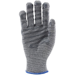 ‎22-761GRHM SS Engineered Yarn Glove - S-Steel w/Dyneema - Poly Cover - SilagripCoat 1 side - Medium Weight - Gray - Exact Industrial Supply