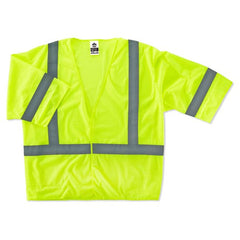 8310H 2 XL/3 XL Econo Class 3 Lime Hook & Loop Vest - Americas Industrial Supply