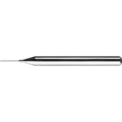 1.43 mm Dia. × 3 mm Shank × 10.2 mm Flute Length × 38 mm OAL, Standard, 130°, AlTiN, 2 Flute, Straight / Cylindrical Solid Carbide Drill - Exact Industrial Supply