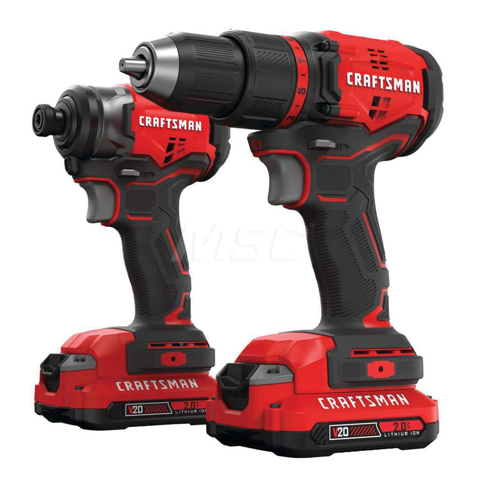 Cordless Tool Combination Kit: 20V CMCD710 Drill/Driver,  CMCF810 Brushless Impact Driver,  (2) V20 20V MAX Lithium Ion Battery,  V20 20V MAX Lithium Ion Charger,  Storage Bag,  Tool Bag