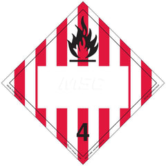 DOT Placards & Holders; Type: Placard; Legend: Flammable Solid; Legend: Flammable Solid; Material: Vinyl; Message or Graphic: Flammable Solid; Legend Color: Red; Material: Vinyl; Compliance Specifications: DOT 49 CFR 172.519; Placard Coating: UV; Language