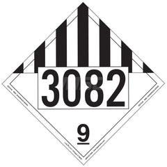 DOT Placards & Holders; Type: Placard; Legend: Misc Dangerous Goods; Legend: Misc Dangerous Goods; Material: Vinyl; Message or Graphic: Misc Dangerous Goods; Legend Color: Black; Material: Vinyl; Compliance Specifications: DOT 49 CFR 172.519; Placard Coat