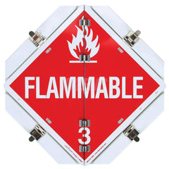 DOT Flip Placards; Placard Type: Standard; Number of Legends: 8; Legend: Corrosive; Non-Flammable Gas; Poison; Flammable Gas; Flammable; Oxidizer; Radioactive; Dangerous; Message/Graphic: Message & Graphic; Legend Color: Red; White; Yellow; Black; Green;