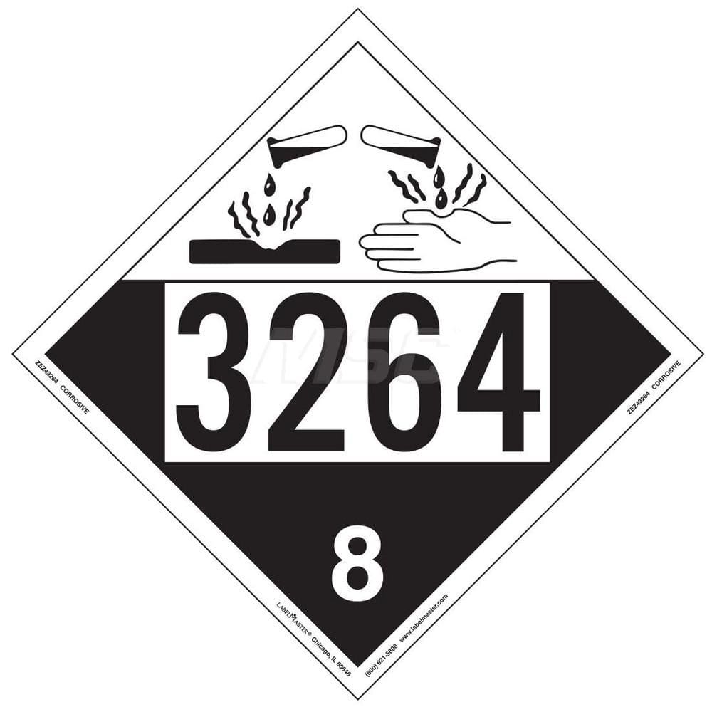 DOT Placards & Holders; Type: Placard; Legend: Corrosive; Legend: Corrosive; Material: Vinyl; Message or Graphic: Corrosive; Legend Color: Black; Material: Vinyl; Compliance Specifications: DOT 49 CFR 172.519; Placard Coating: UV; Language: English; Langu