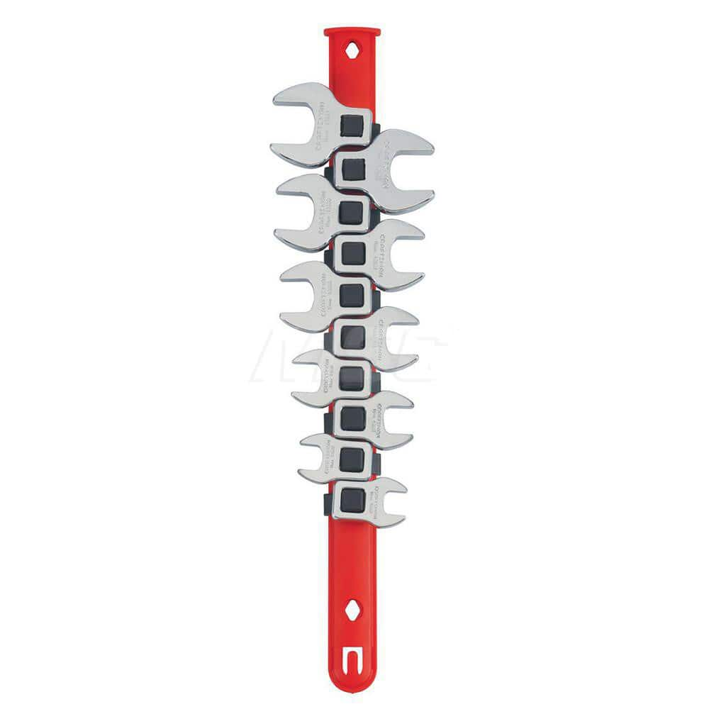 Crowfoot Wrench Sets; Tool Type: Crowfoot Wrench; Drive Size (Inch): 3/8 in; Size Range (mm): 10.0 - 19.0; Number of Pieces: 10.000; Measurement Type: Metric; Number of Points: 6; Size Range: 10.0 - 19.0; Size Range (Inch): 10.0 - 19.0