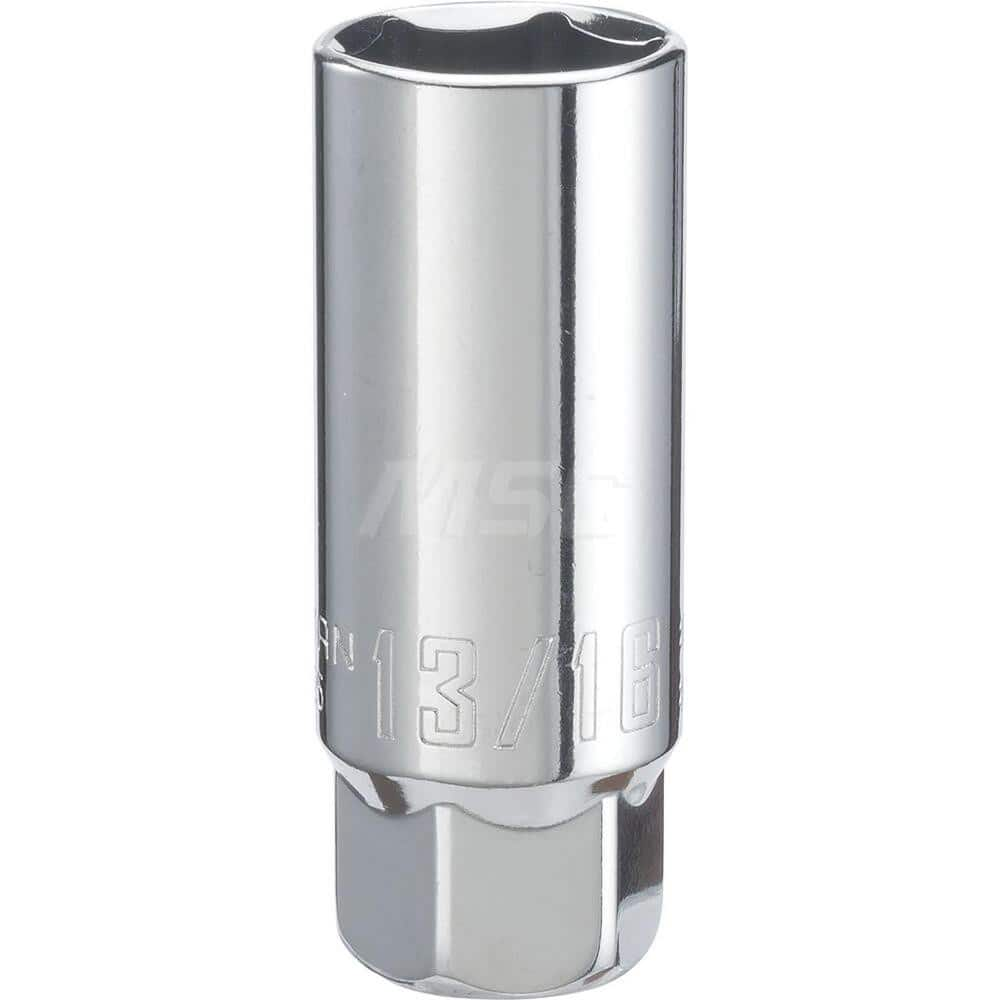 Hand Socket: 1/4″ Drive, 13 mm Socket, 6-Point Chrome-Plated & Polished