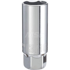 Hand Socket: 1/4″ Drive, 13 mm Socket, 6-Point Chrome-Plated & Polished