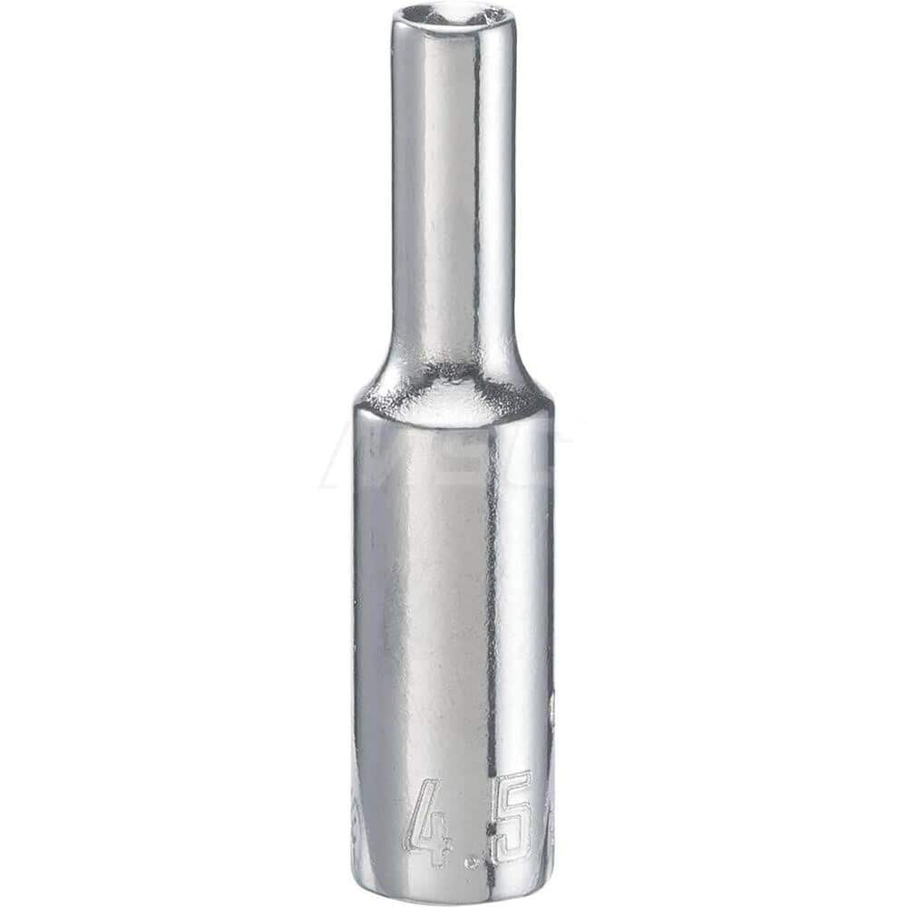 Hand Socket: 1/4″ Drive, 4 mm Socket, 6-Point Chrome-Plated & Polished