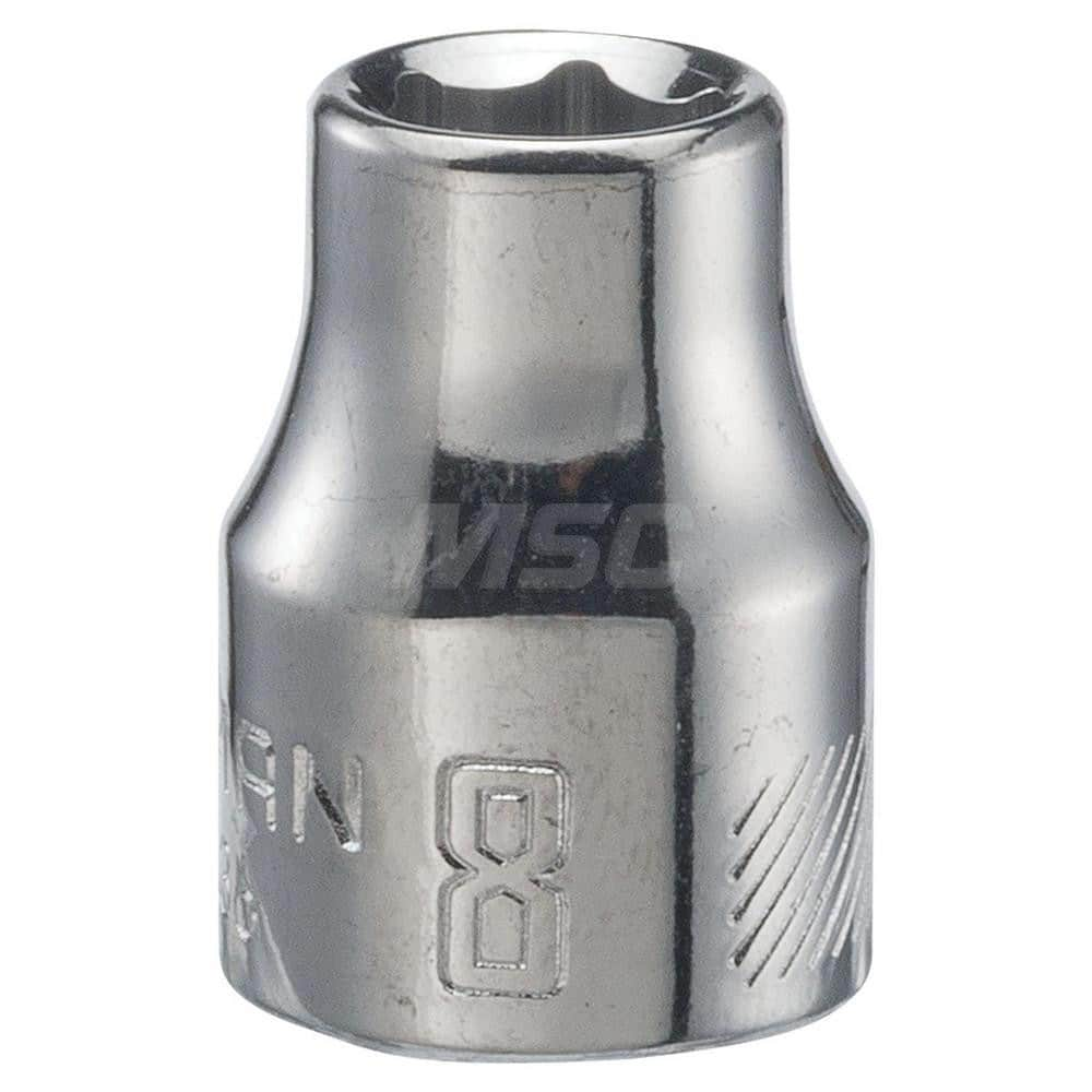 Hand Socket: 3/8″ Drive, 8 mm Socket, 6-Point Chrome-Plated & Polished