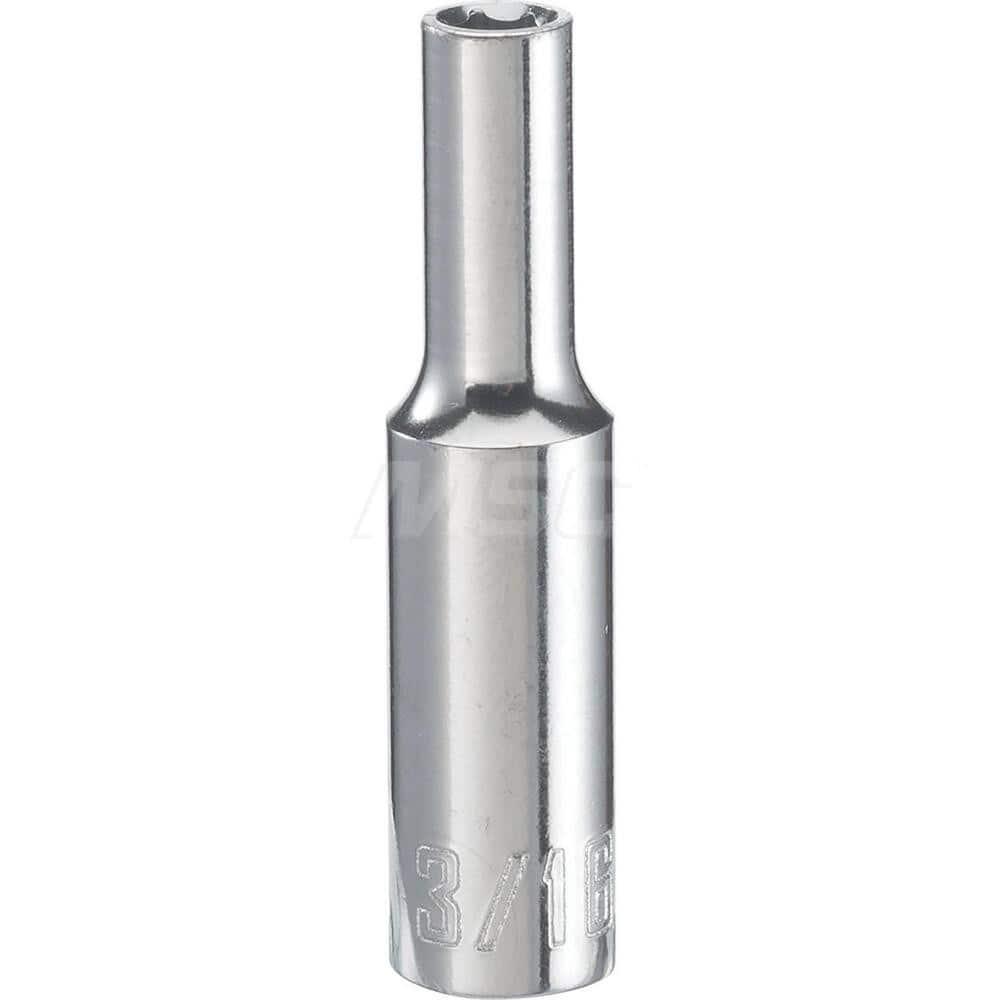 Hand Socket: 1/4″ Drive, 3/16″ Socket, 6-Point Chrome-Plated & Polished