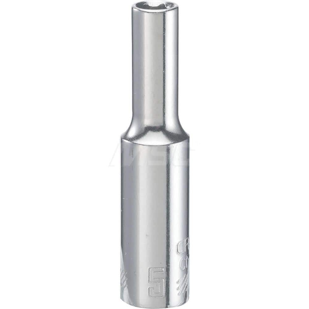 Hand Socket: 1/4″ Drive, 5 mm Socket, 6-Point Chrome-Plated & Polished