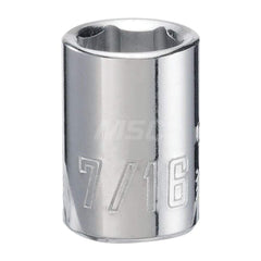 Hand Socket: 3/8″ Drive, 7/16″ Socket, 6-Point Chrome-Plated & Polished