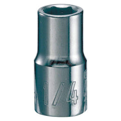 Hand Socket: 1/4″ Drive, 1/4″ Socket, 6-Point Chrome-Plated & Polished