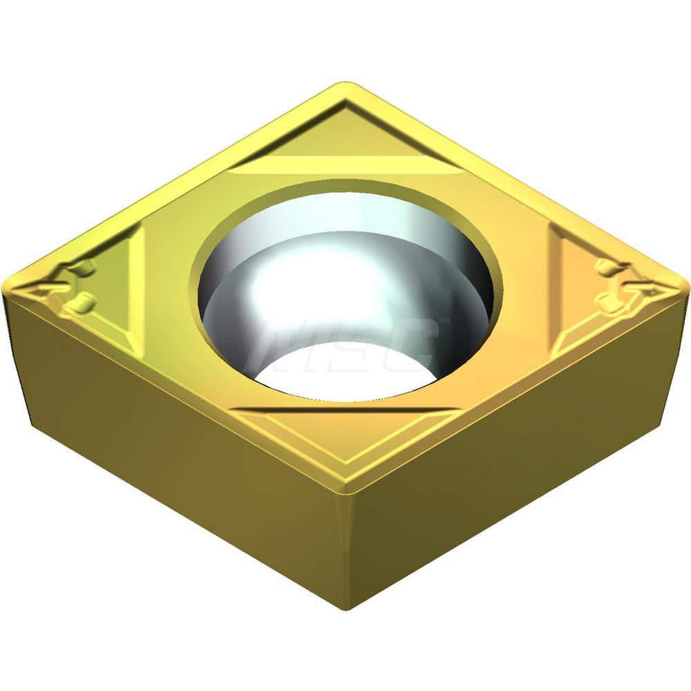 Turning Insert:  CCMT32505ELB T2500Z,  Cermet AlN Finish,  Neutral,  0.3819″ Long,  3/8″ Inscribed Circle,  0.0079″ Corner Radius,  80.0 &deg N/A Diamond,  Series  T2500Z