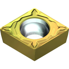 Turning Insert:  CCMT3251ELU T2500Z,  Cermet AlN Finish,  Neutral,  0.3819″ Long,  3/8″ Inscribed Circle,  0.0157″ Corner Radius,  80.0 &deg N/A Diamond,  Series  T2500Z