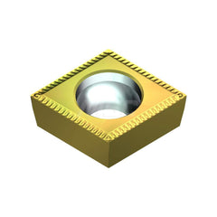 Turning Insert:  CCMT3251EFB T2500Z,  Cermet AlN Finish,  Neutral,  0.3819″ Long,  3/8″ Inscribed Circle,  0.0157″ Corner Radius,  80.0 &deg N/A Diamond,  Series  T2500Z