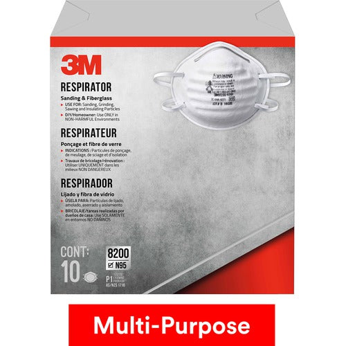 3M Sanding and Fiberglass Respirator N95 Particulate 8200H10-DC - Americas Industrial Supply
