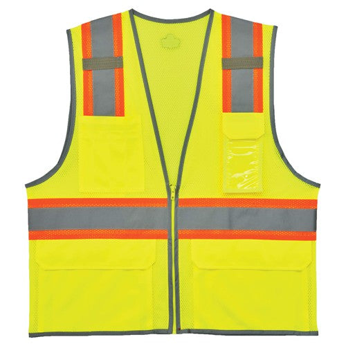 8246Z L/ XL Lime 2-Tone Mesh Vest Type R Class 2 W/Reflective - Americas Industrial Supply
