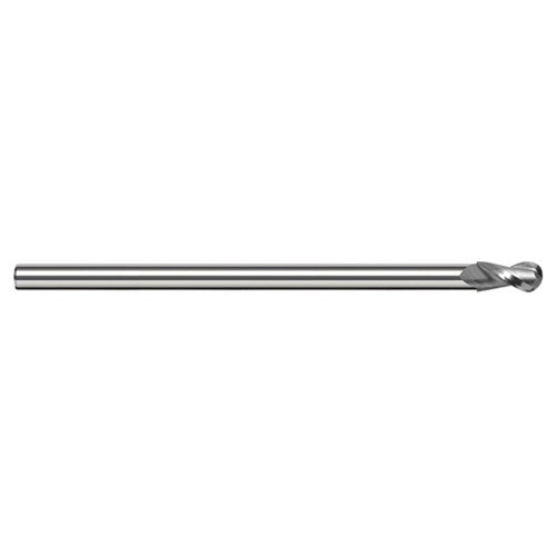 ‎3/4″ Dia. × 5/8″ Shank × 1-1/8″ DOC × 6″ OAL, Carbide Uncoated, 2 Flute, Ballnose End Mill - Exact Industrial Supply