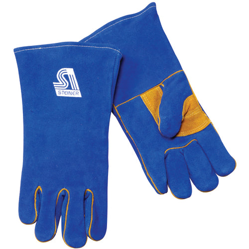 14″ Side Split Cow Hide Welding Gloves - Foam Lined Back - Brown - Americas Industrial Supply