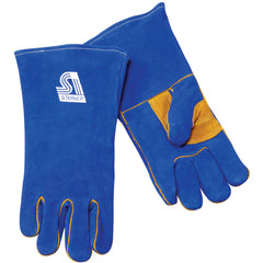 14″ Side Split Cow Hide Welding Gloves - Foam Lined Back - Brown - Americas Industrial Supply
