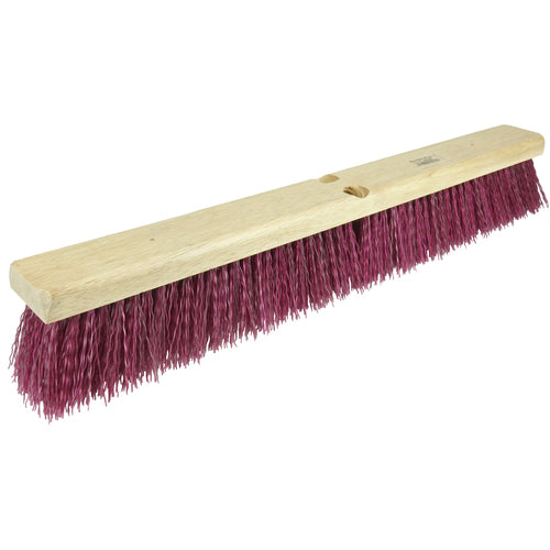 24″ - Red-Brown Heavy Sweeping Broom Without Handle - Americas Industrial Supply