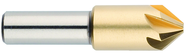 1/2" Size-3/8" Shank-90° HSS-TiN 6 Flute Chatterless Countersink - Americas Industrial Supply