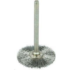 1″ Miniature Wire Wheel, .003″ Stainless Steel Fill, 1/8″ Stem - Americas Industrial Supply