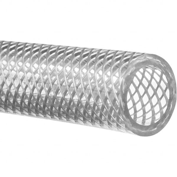 Value Collection - 1/2" ID x 5/8" OD, 25' Long, PVC Reinforced (FDA) Tube - Clear, 100 Max psi, -50 to 150°F - Americas Industrial Supply