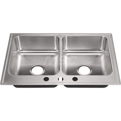 Just Manufacturing - Sinks; Type: Drop In Sink ; Outside Length: 33 (Inch); Outside Width: 19 (Inch); Outside Height: 7-1/2 (Inch); Inside Length: 14 (Inch); Inside Width: 14 (Inch) - Exact Industrial Supply