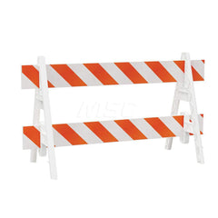 Traffic Barricades; Type: A-Frame; Barricade Height (Inch): 40; Material: Plastic; Barricade Width (Inch): 29; Reflective: Yes; Compliance: None; Color: White; Weight (Lb.): 6.0000; Top Panel Height (Inch): 8; Top Panel Width (Inch): 96; Bottom Panel Heig