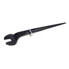 Tethered & Spud Handle Open End Wrench: Open End Head, 1-1/8″ 17-11/16″ OAL, Steel, Black Matte & Black Oxide Finish