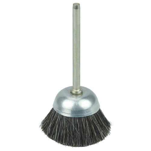 1″ Miniature Cup Brush, Soft Hair Fill, 1/8″ Stem - Americas Industrial Supply