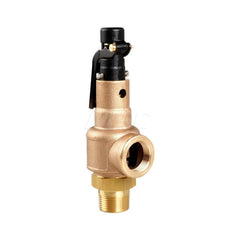 3/4 Mnpt X 3/4 Fnpt Brass/Bronze Series 560-Dd Asme Section I Safety Valve With (D) Orifice For Steam Service Metal Seat & Open Lever Set 15 Psi