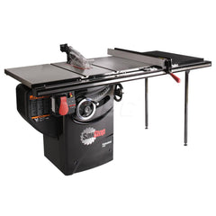 Table Saws; Blade Diameter (Inch): 10; Arbor Diameter (Inch): 5/8; Rip Capacity: 36 in; Maximum Cutting Depth (Inch): 3-1/8; Phase: 1; Horse Power: 3; Table Depth: 27 in; Maximum Speed: 4000 RPM; Amperage: 13; Voltage: 230; Maximum Rip to Left of Blade (I