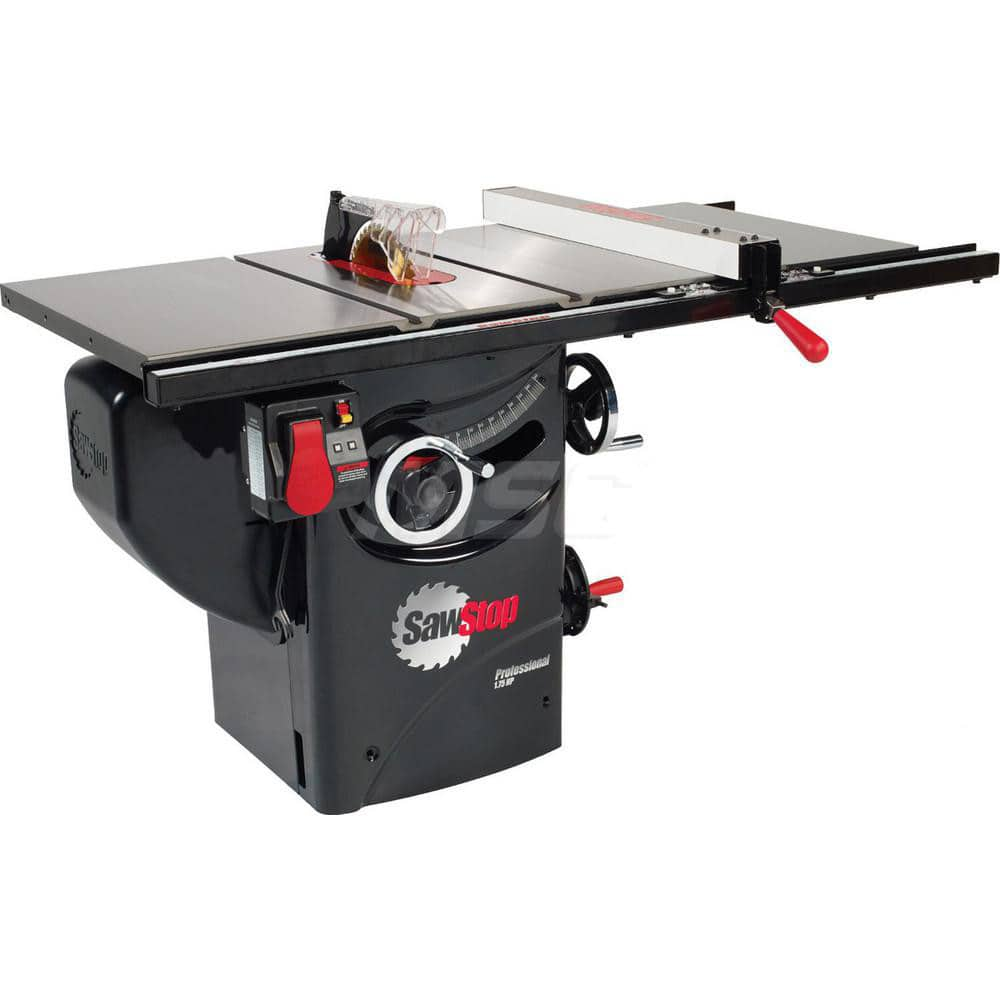 Table Saws; Blade Diameter (Inch): 10; Arbor Diameter (Inch): 5/8; Rip Capacity: 30 in; Maximum Cutting Depth (Inch): 3-1/8; Phase: 1; Horse Power: 1.75; Table Depth: 27 in; Maximum Speed: 4000 RPM; Amperage: 14; Voltage: 120; Maximum Rip to Left of Blade