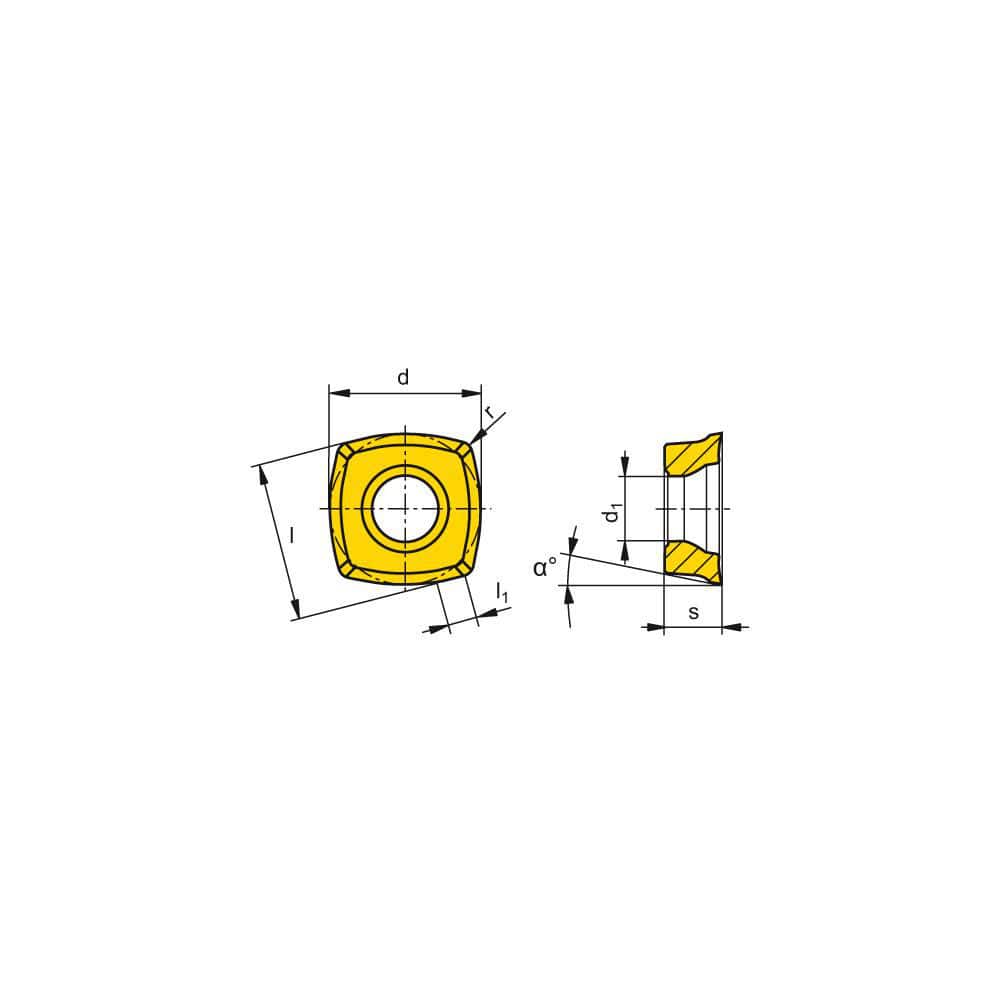 Milling Insert:  XOHX 120410SR-F50 CTCS245,  CTCS245,  Solid Carbide N/A Finish,  1.0000″ OAW