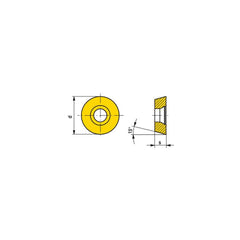 Milling Insert:  RDMX 12T3MOT WAN1240,  WAN1240,  Solid Carbide N/A Finish,