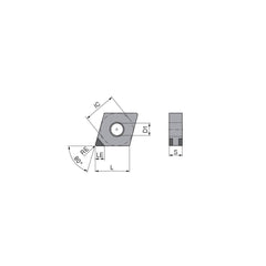Turning Insert:  CNGA433TN009CK2,  Polycrystalline Cubic Boron Nitride TiCN Finish,  Neutral,  1/2″ Inscribed Circle,  0.0472″ Corner Radius,  80.0 &deg N/A Diamond,  Series  CNGA