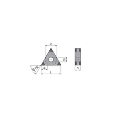 Turning Insert:  TNGA331SN013EM3,  Polycrystalline Cubic Boron Nitride TiCN Finish,  Neutral,  0.0157″ Corner Radius,  60.0 &deg N/A Triangle,  Series  TNGA