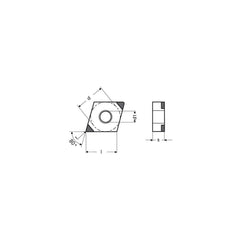 Turning Insert:  PCNGA431RN_B3 CTBH15C,  Polycrystalline Cubic Boron Nitride TiN Finish,  Neutral,  1/2″ Inscribed Circle,  0.0157″ Corner Radius,  80.0 &deg N/A Diamond,  Series  CNGA