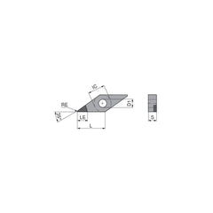 Turning Insert:  VNGA331TN012EA5,  Polycrystalline Cubic Boron Nitride TiN Finish,  Neutral,  0.0157″ Corner Radius,  35.0 &deg N/A Diamond,  Series  VNGA