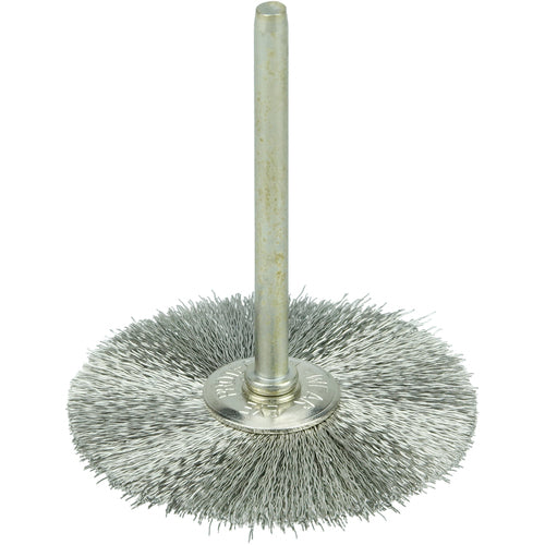 1-1/2″ Miniature Wire Wheel, .005″ Stainless Steel Fill, 1/8″ Stem - Americas Industrial Supply