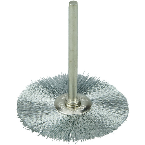 1-1/2″ Miniature Wire Wheel, .005″ Steel Fill, 1/8″ Stem - Americas Industrial Supply