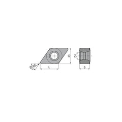 Turning Insert:  DNMU332EN-M30 CTCP115,  Solid Carbide TiCN & Al2O3 Finish,  Neutral,  0.0315″ Corner Radius,  55.0 &deg N/A Diamond,  Series  DNMU