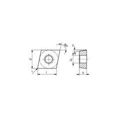 Turning Insert:  CCMT32.51EN-29 H216T,  Solid Carbide Uncoated Finish,  Neutral,  0.0157″ Corner Radius,  80.0 &deg N/A Diamond,  Series  CCMT
