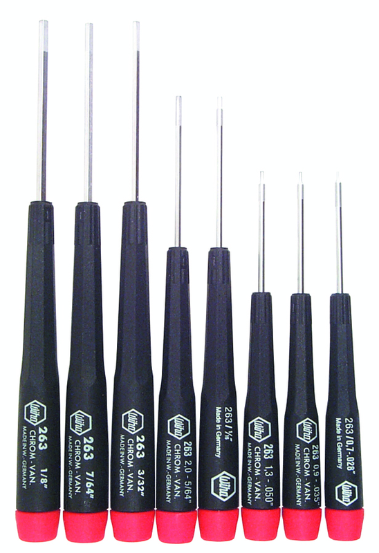 8 Piece - .028 - 1/8" - Precision Hex Screwdriver Inch Set - Americas Industrial Supply